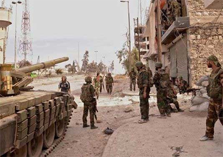 militares sirios en la ciudad de nawa